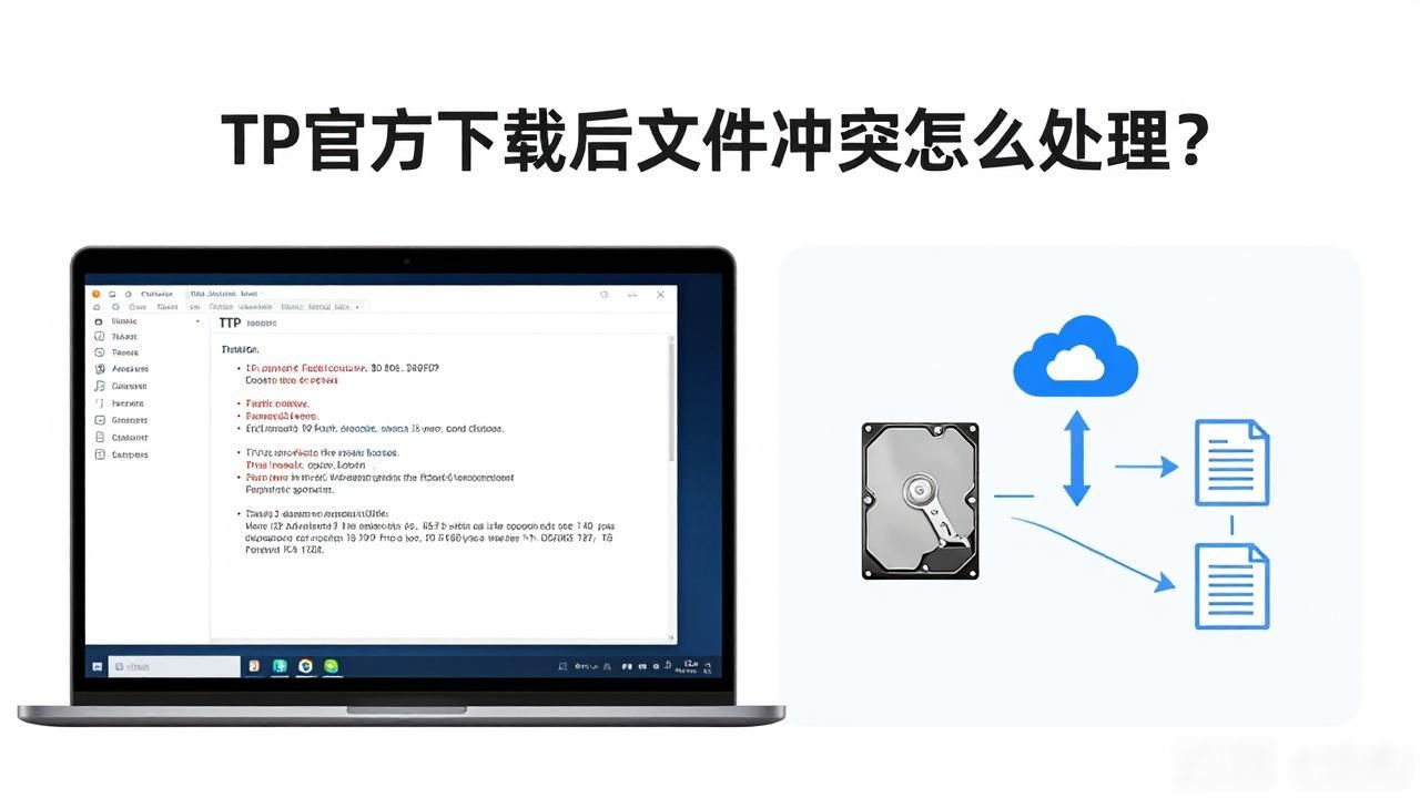 TP官方下载后文件冲突怎么处理？